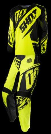 Tenue cross Enfant SHOT DEVO KID FAST Jaune Fluo 2
