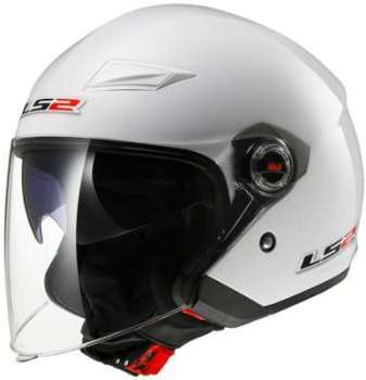 Casque Jet LS2 OF569 Track Blanc