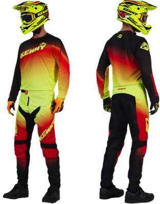 Tenue Vélo Kenny BMX ELITE Noir Rouge Jaune fluo 2