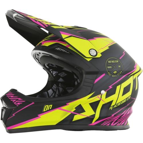 Casque cross SHOT FURIOUS INFINITY Lime rose mat 2