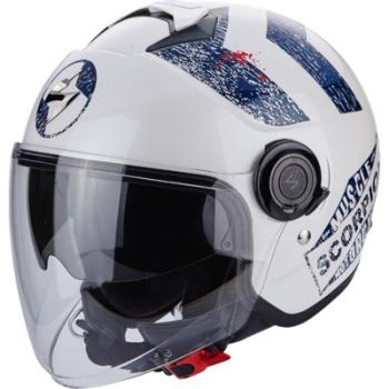 Casque Jet SCORPION EXO-CITY HERITAGE Blanc Bleu