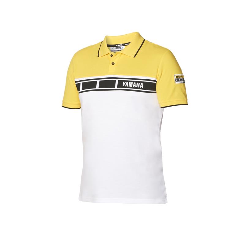 POLO HOMME YAMAHA 60E ANNIVERSAIRE JAUNE/BLANC