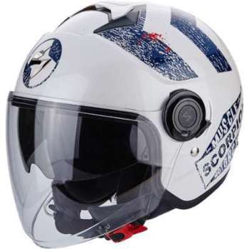 Casque Jet SCORPION EXO-CITY HERITAGE Blanc Bleu