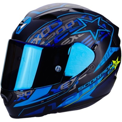 Casque SCORPION EXO-1200 AIR SOLIS Noir Mat Bleu