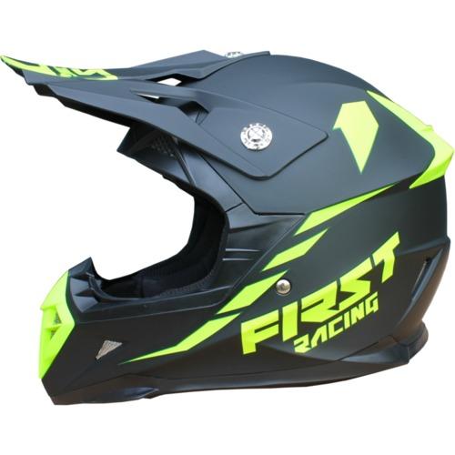 Casque cross Enfant KOBALT 2 Noir mat Jaune Fluo 2