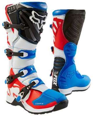 Bottes cross FOX COMP 5 Bleu Rouge 2017