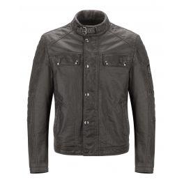 BLOUSON moto homme GLEN VINE BURNISHED Marron
