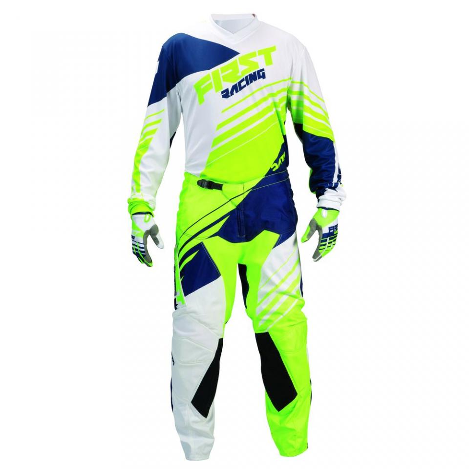 Tenue cross enfant First racing Data vert fluo 201