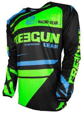 Maillot cross enfant Freegun Devo Nerve neon vert