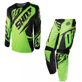 Tenue cross enfant Shot Devo Fast neon vert 2017
