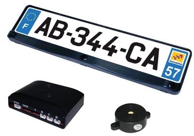 Support de plaque avec radar de recul et bipper