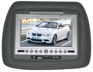Ecran 7 Appuie-tête cuir Gris, Lecteur DVD/MP4/U