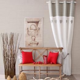 Voilage (140 x 240 cm) C ur Etamine Taupe Voilage (140 x 240 cm) C ur