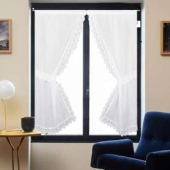 Paire de voilage bonne femme (95 x 200 cm) Macramé Paire de voilage bonne femme