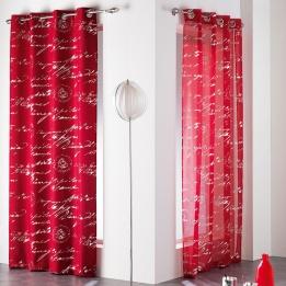 Voilage (140 x H240 cm) Courrier Rouge