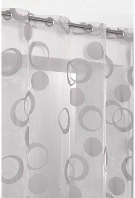 Voilage Organza Motif Cercles Floquees Velours Arg