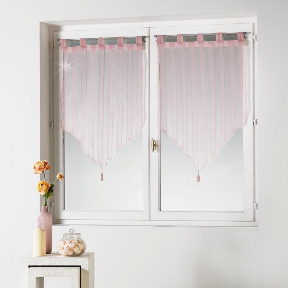 Paire de Voilages Cristally Rose 2x60x90