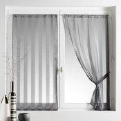 Voilage vitrage à passant rayure tissée 70x130cm +