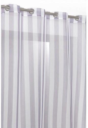 Rideau Voilage Raye de 240cm de Hauteur Blanc Viol