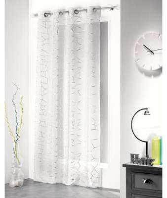 Rideau polyester voile imprimé 140x240 cm SAHEL BL