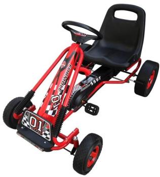 VidaXL Kart à pédales rouge siège ajustable