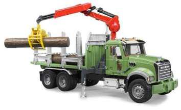 Camion Grue Mack Chargeur de Bois - Bruder 02824