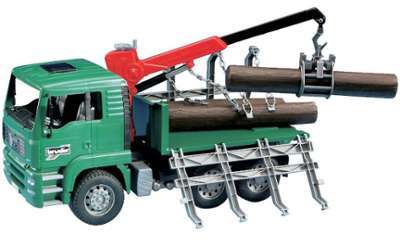 Camion Man porte troncs avec Grue - Bruder 02769