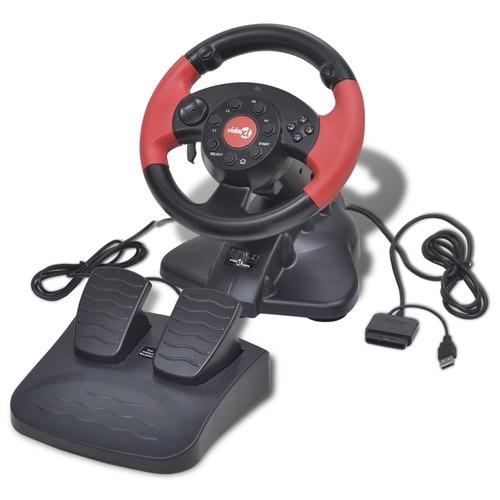 VidaXL Volant de course pour PS2/PS3/PC Rouge