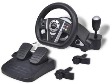 VidaXL Volant de course pour PS2/PS3/PC Noir