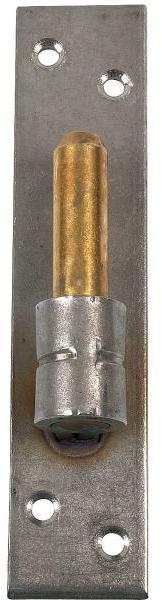 Gond sur platine inox - 100 x 40 mm - Axe 14 mm -