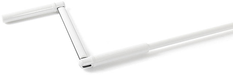 Manivelle avec poignée 12 4mm acier laqué blanc Lg Manivelle avec poignée 12