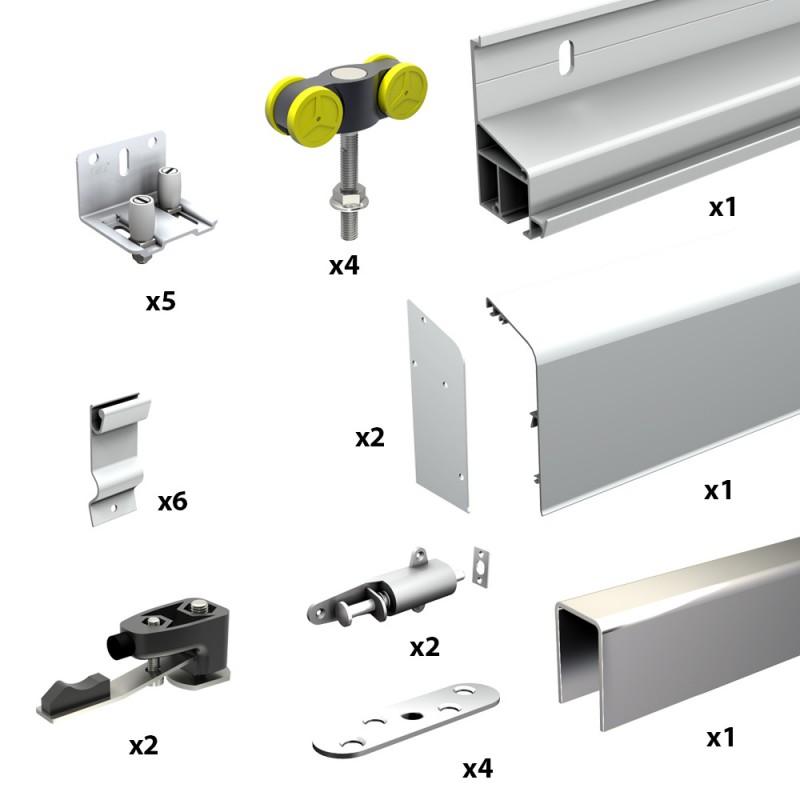 Pack Premium volets coulissants 2 vantaux - Rail 3