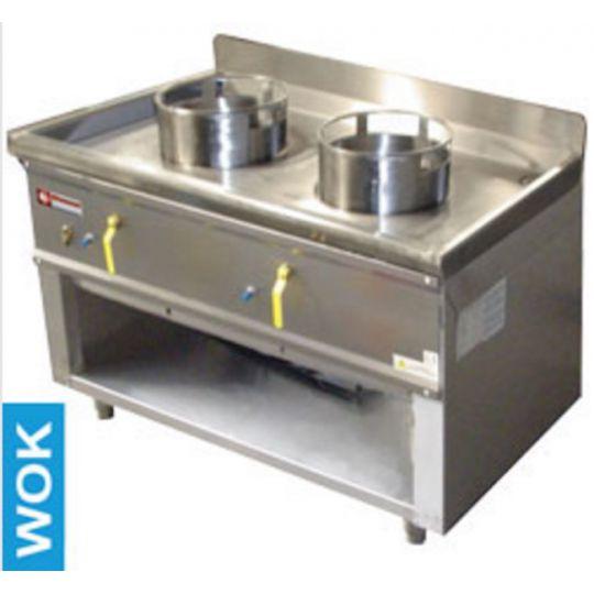 Wok gaz série 600 - 2 feux sur meuble DIAMOND