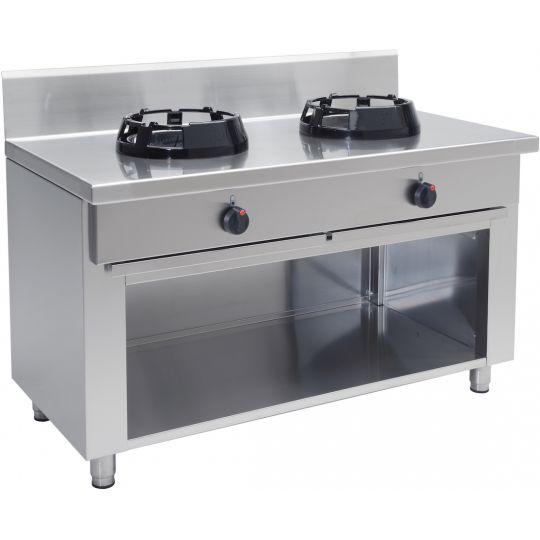 Wok gaz série 700 - 2 feux sur meuble CASTA