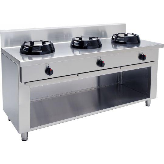 Wok gaz série 700 - 3 feux sur meuble CASTA