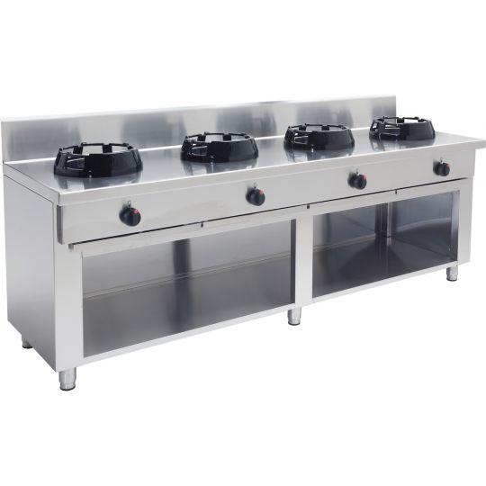 Wok gaz série 700 - 4 feux sur meuble CASTA
