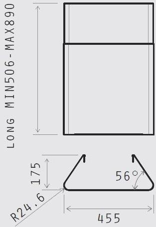 ELICA conduit de cheminée pour hotte murale BELT 55 cm et MINI SKIN