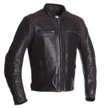 Blouson moto cuir Segura Jenner Noir Rouge CE