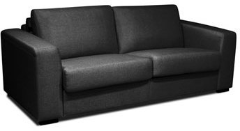 Canape Places Fixe En Tissu Gris