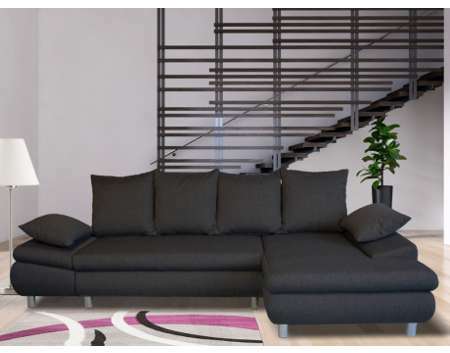 Canape D Angle Convertible Tissu Gris Chine A Droite Liam