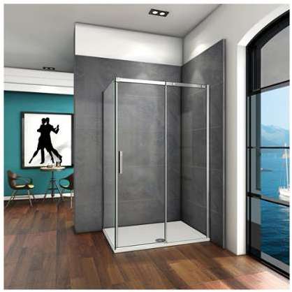 90x70x195 cm Cabine de douche Porte coulissante Paroi de douche acc/ès dangle verre s/écurit