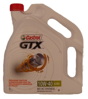 Pneu Castrol GTX 10W-40 5 Litres Jerrycans