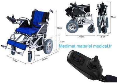 Fauteuil roulant électrique pliant en aluminium