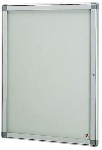 Vitrine dintérieur bruneau fond métal laqué gris