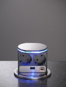 Volt Port 2 prises avec USB + LED bleu