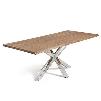 Kave Home Table rectangulaire Argo en Verre avec Pieds en Acier
