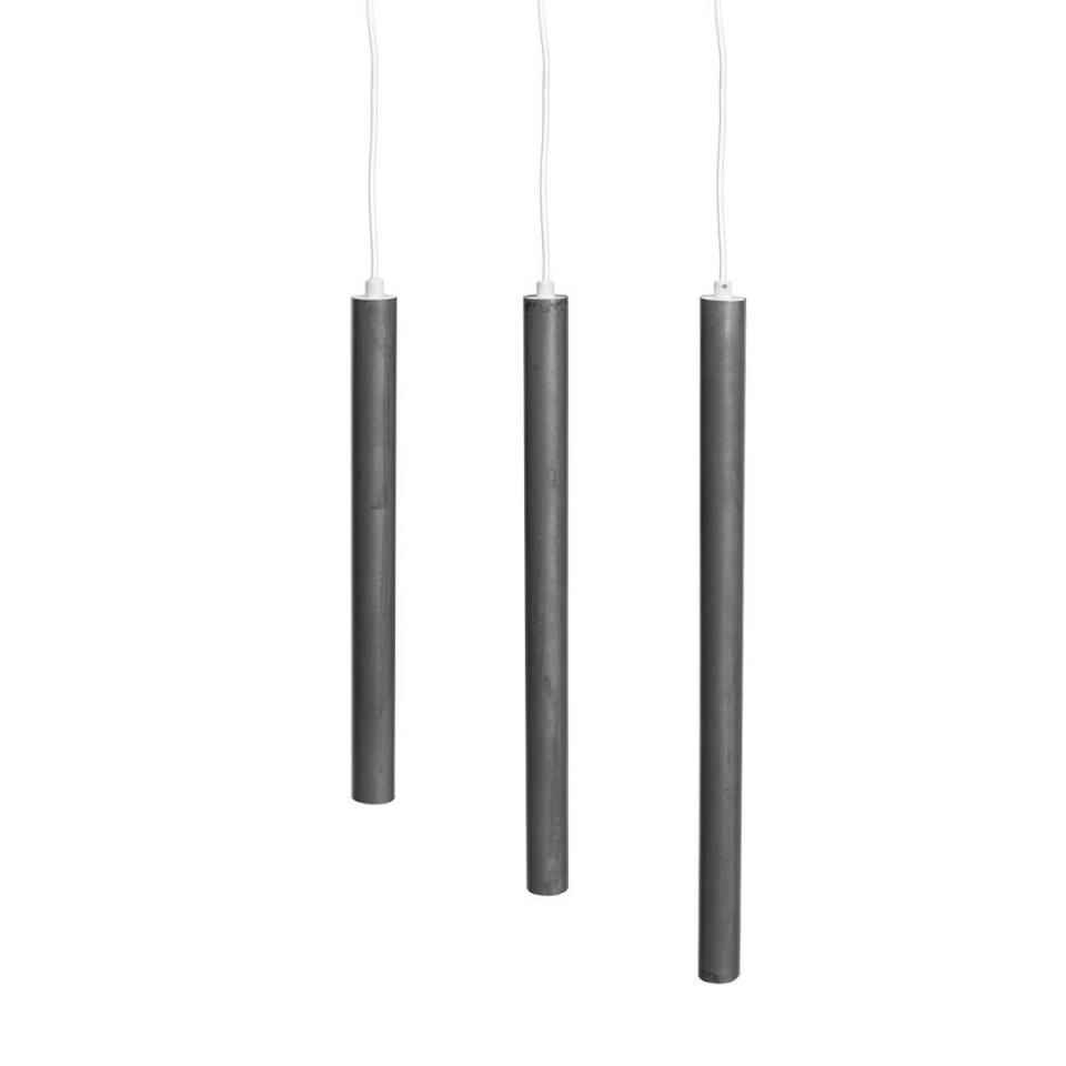 pipe set led suspension acier non traitee cable blanc 3 5cm h