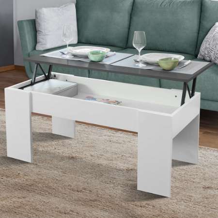 table basse sous plateau Alsapan Table basse avec plateau anthracite et piétement